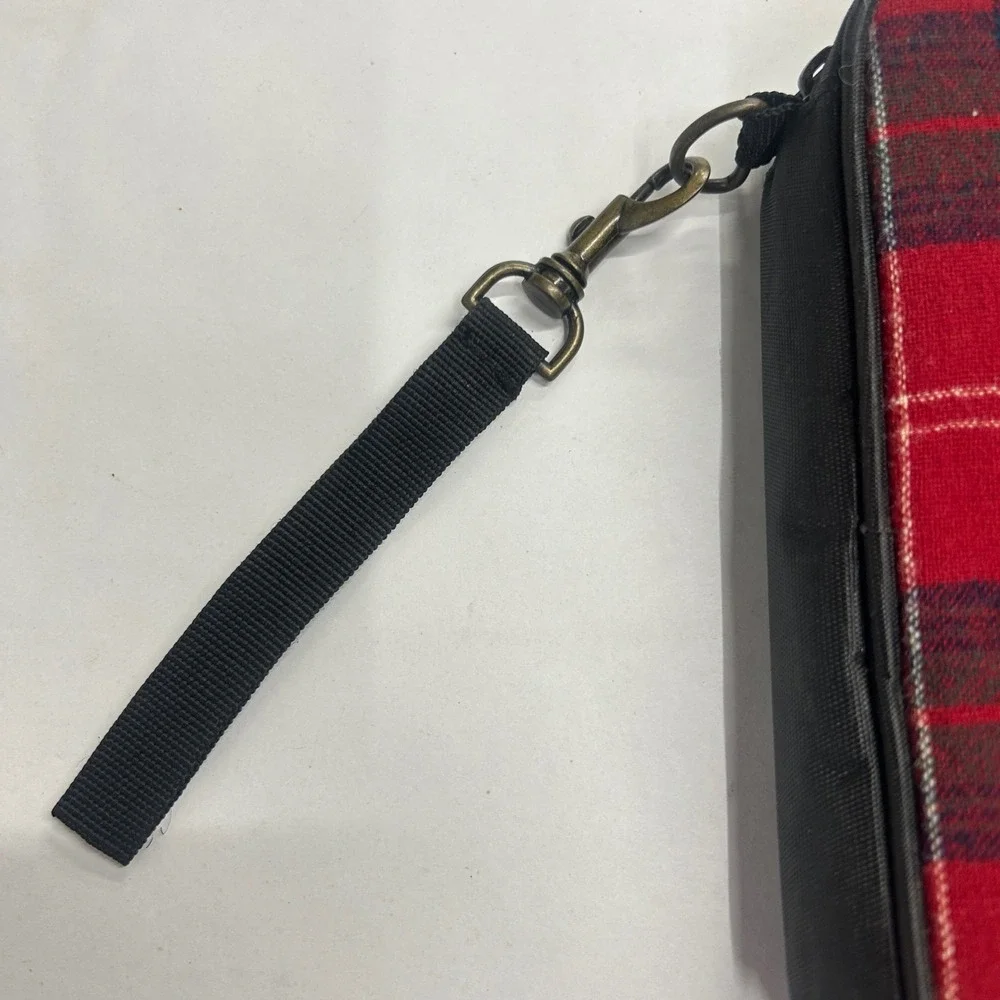 Pendleton Red Tartan Plaid Wool Binder Organizer Red Academic Heritage Preppy